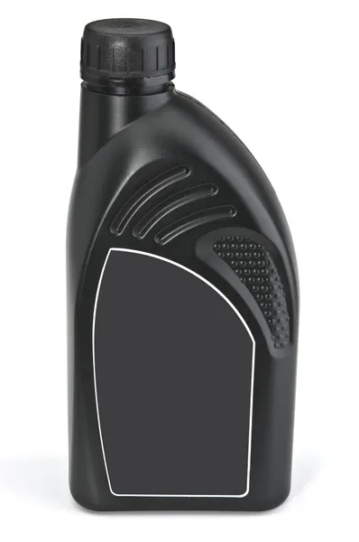 モーター オイルの黒いプラスチック製のボトル — ストック写真
