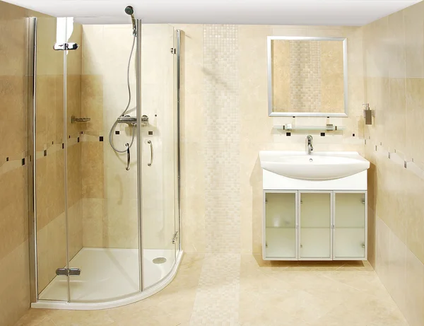 Das Luxuriöse Badezimmer Mit Dusche — Stockfoto