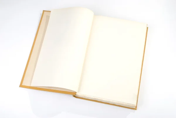 Κενό Παλιό Βιβλίο Κίτρινο Κάλυμμα — Φωτογραφία Αρχείου