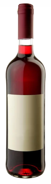 Bir şişe kırmızı şarap w kırpma — Stok fotoğraf