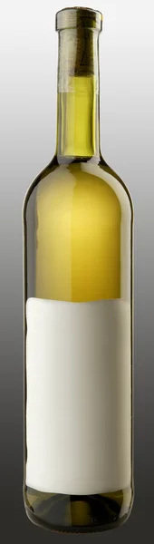 La botella de vino blanco w recorte — Foto de Stock