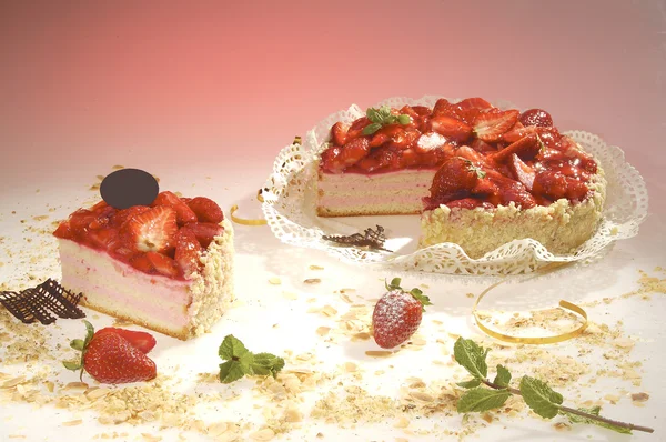 草莓蛋糕 — 图库照片