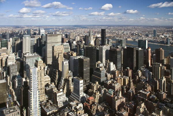 The New York City panorama with Manhattan