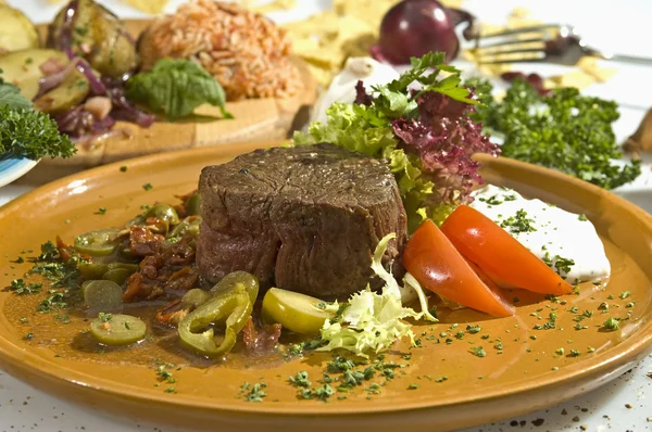 Biftek Jalapenos Sušenými Rajčaty — Stock fotografie