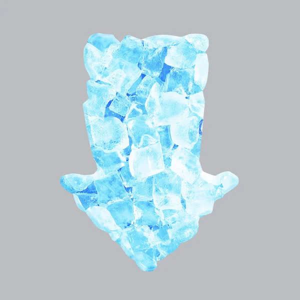 Θρυμματισμένο πάγο μπλε βέλος banner — Φωτογραφία Αρχείου