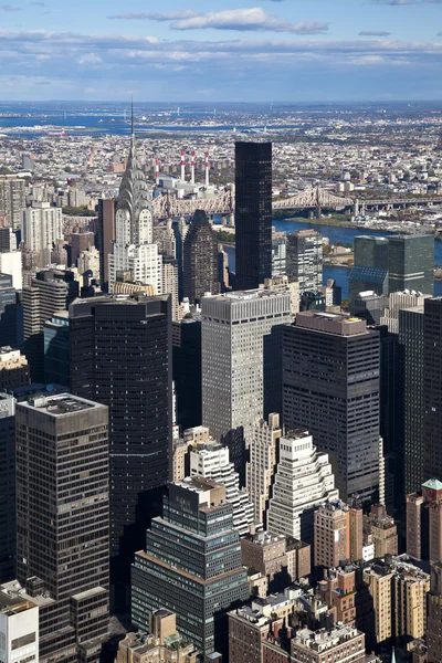 Panorama Cidade Nova Iorque Com Edifício Chrysler Ponte Queensboro — Fotografia de Stock