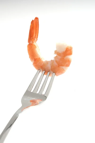 Red Shrimps Fork — Stock Photo, Image
