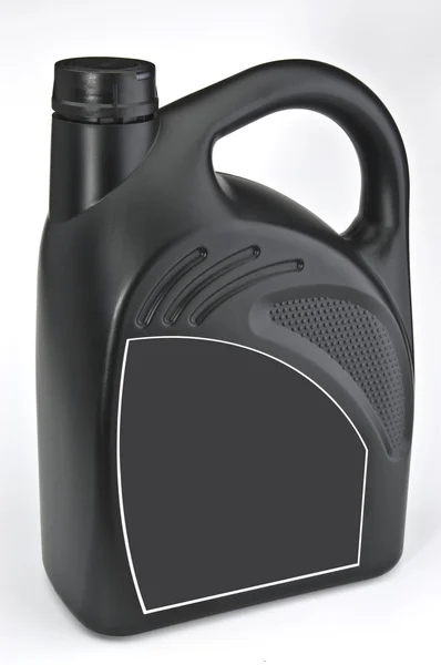 Botella Plástico Negro Aceite Motor — Foto de Stock