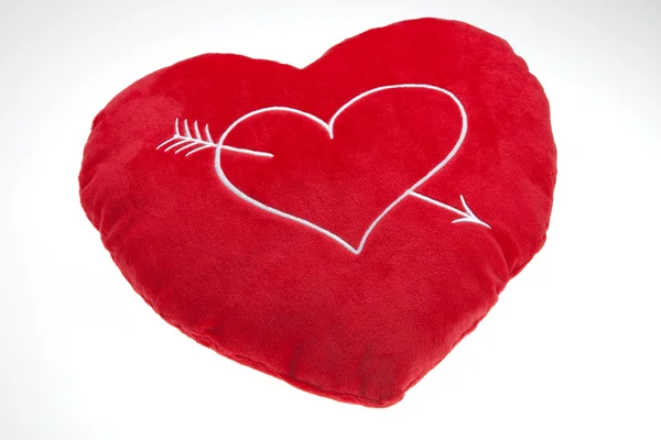 赤いバレンタインの枕 — ストック写真