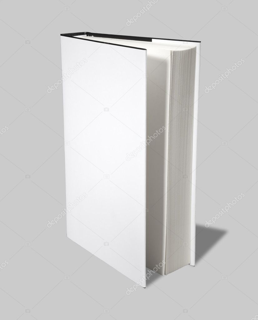 Blank paperback book white cover w clipping path