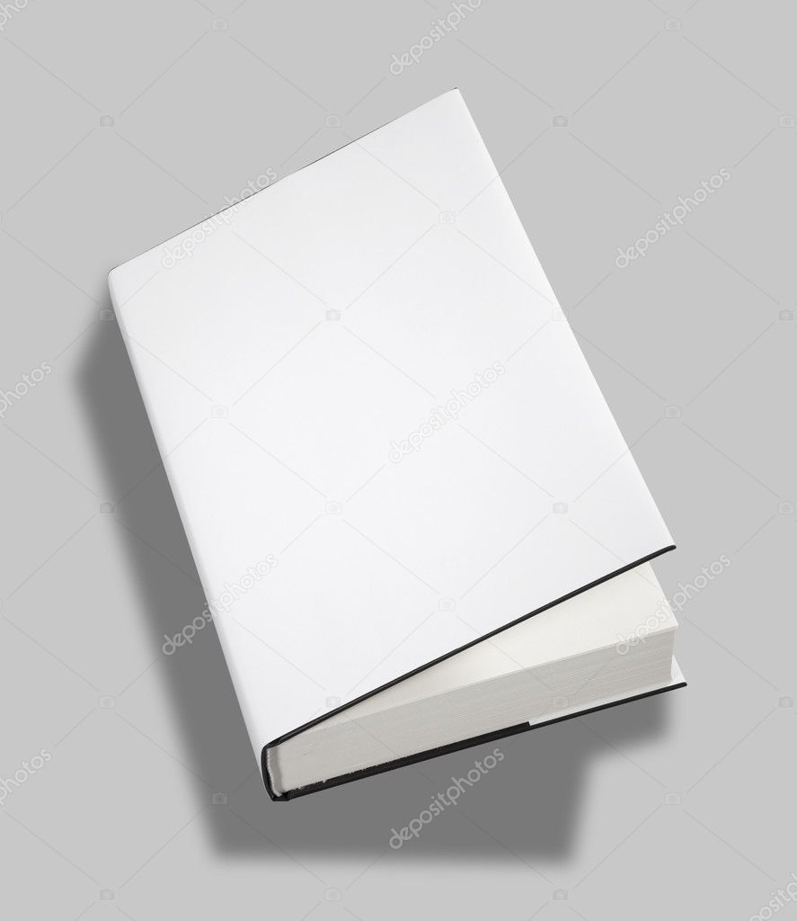 Blank book open cover white w clipping path