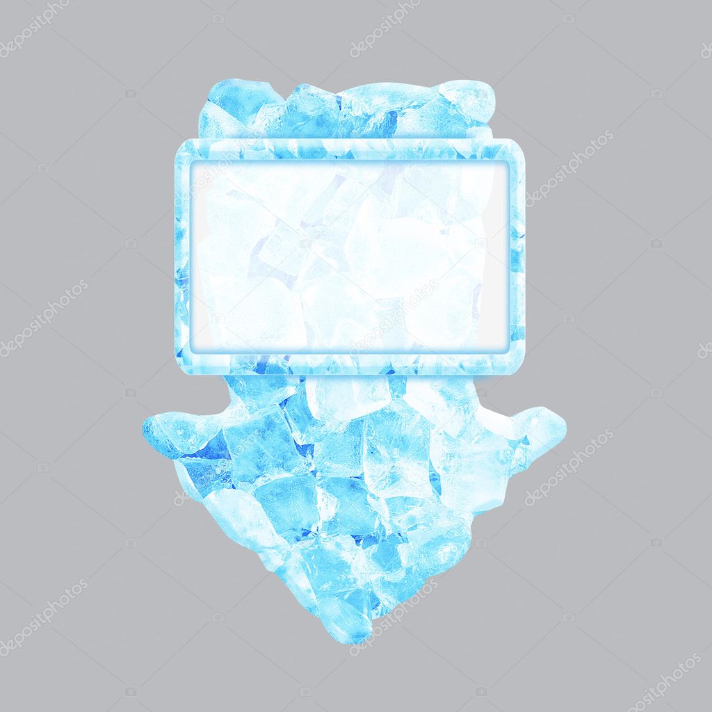 Crushed blue ice arrow banner for refreshment