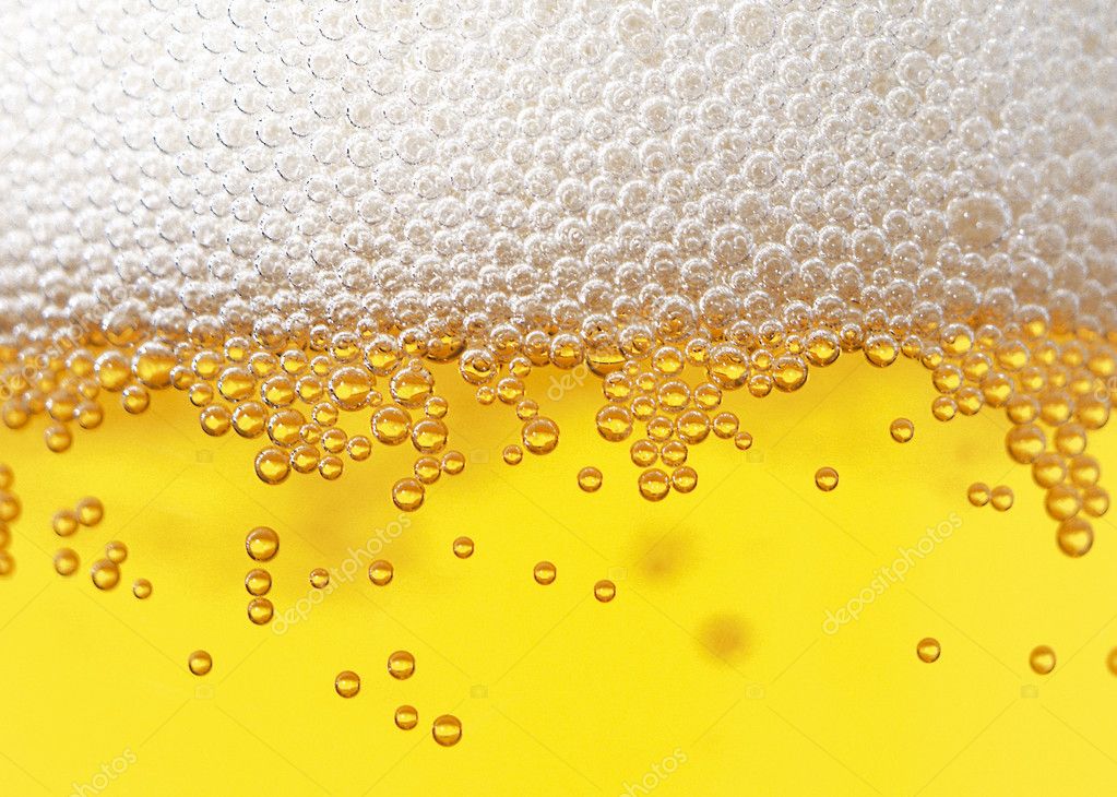 Fresh beer bubbled glass texture
