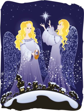 Christmas angels clipart