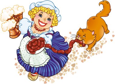 Oktoberfest lady clipart