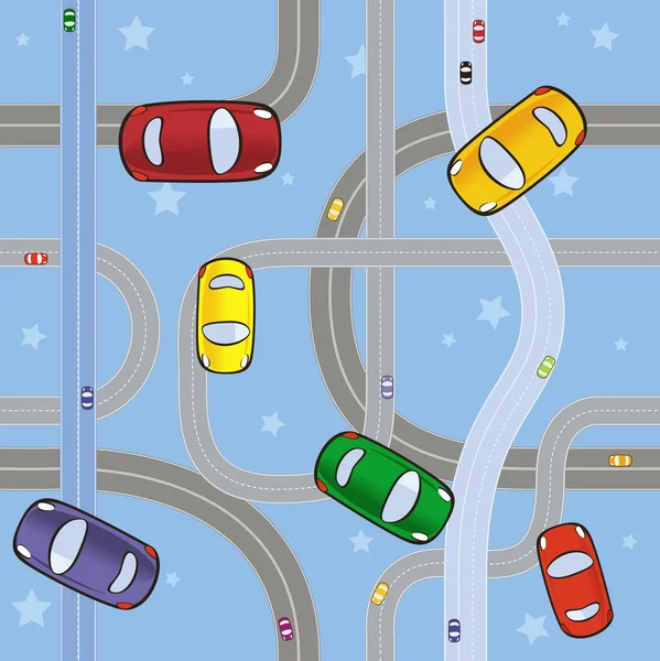 Automobily na silnicích — Stockový vektor