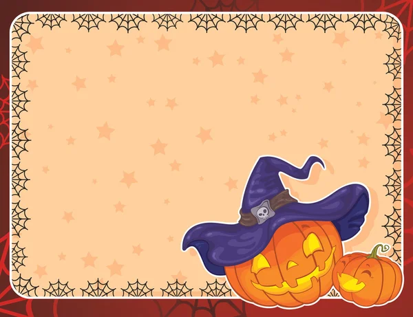 Carte Halloween avec citrouilles — Image vectorielle
