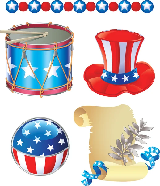 Symboles du jour de l'indépendance — Image vectorielle