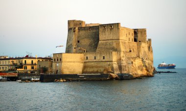 Castle dell Ovo in Naples city clipart