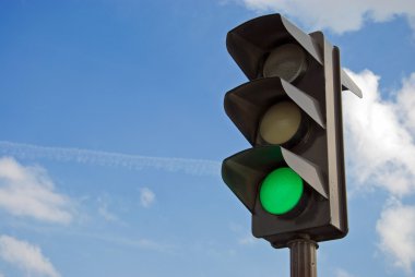 Green color on the traffic light clipart