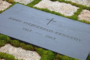 Gravestone of JFK on Arlington National Cemetery clipart