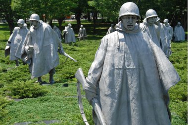 Korean war veterans memorial in Washington DC clipart