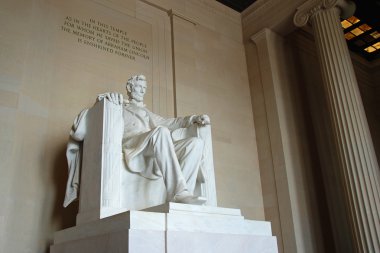 Abraham Lincoln statue in the Lincoln Memorial, Washington DC clipart
