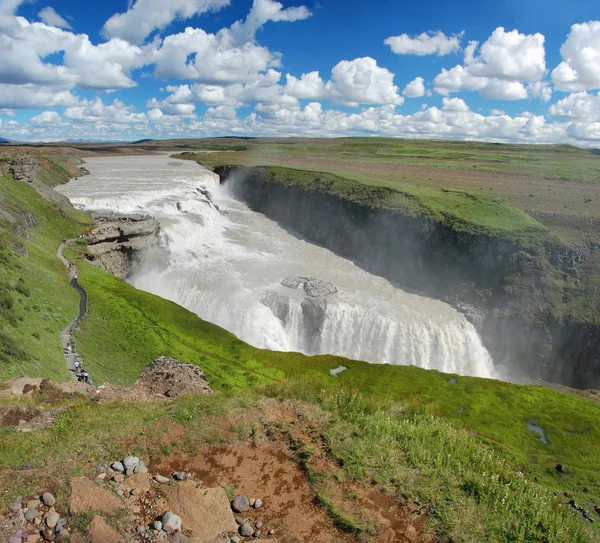 Gullfoss cair sobre a Islândia — Fotografia de Stock