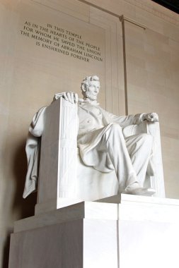 Abraham Lincoln statue in the Lincoln Memorial in Washington DC clipart