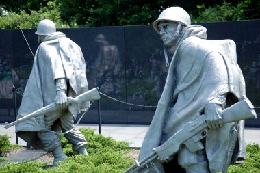 Korean war veterans memorial in Washington DC clipart