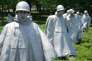 Korean war veterans memorial in Washington DC clipart