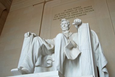 Abraham Lincoln statue in the Lincoln Memorial, Washington DC clipart
