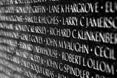 Vietnam war casualties on Vietnam War Veterans Memorial clipart