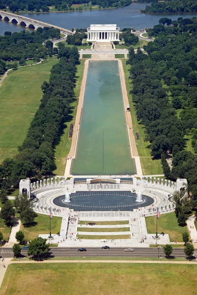 Vista aérea do memorial de Lincoln — Fotografia de Stock