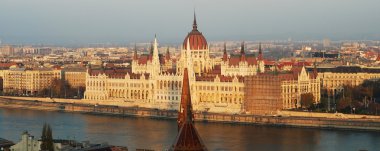 Budapest Parliament building during the sunset clipart