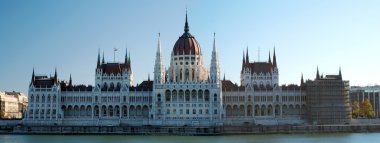 Panoramic view of Parliament building in Budapest clipart