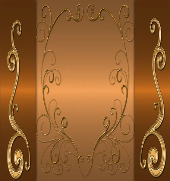 Koyu altın arka plan ile kahverengi vintage — Stok fotoğraf