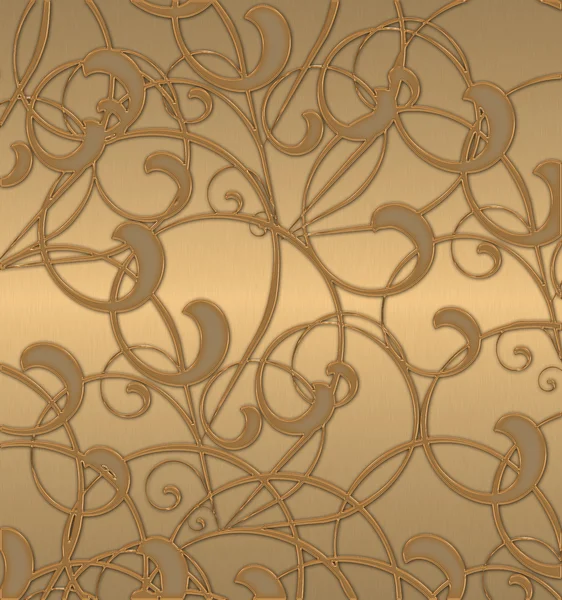 Vintage abstract floral goud — Stockfoto