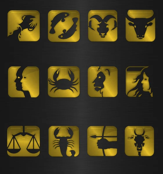 Zodiákus ikon jelképek — Stock Fotó