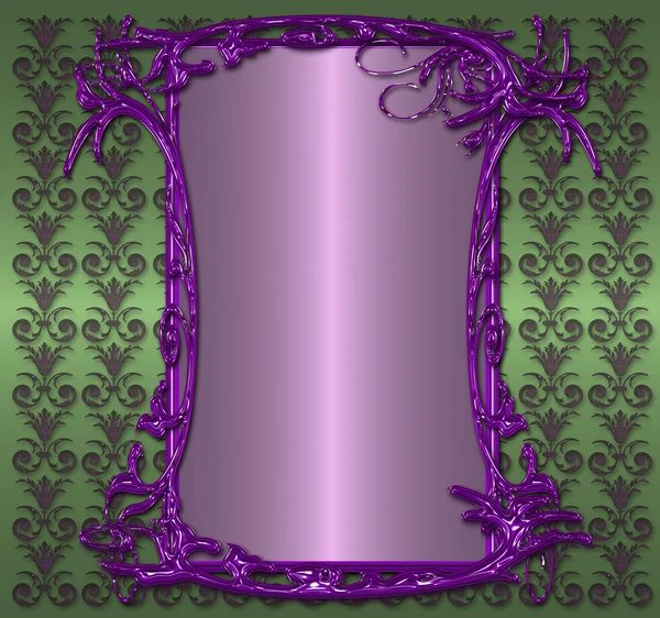 绿色与紫色复古模板 — 图库照片