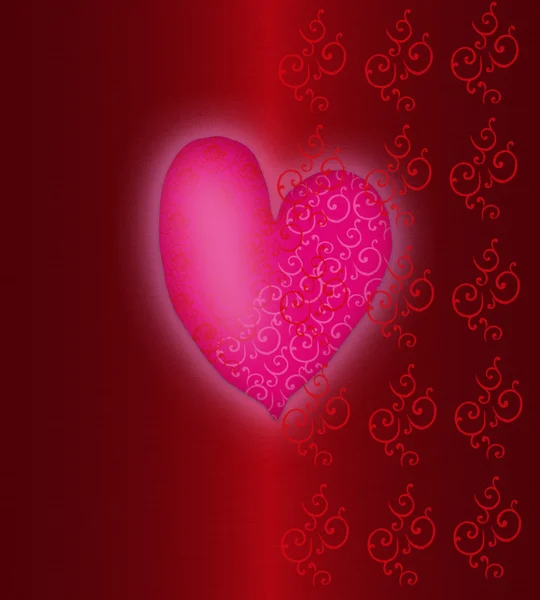 Coração no fundo vermelho — Fotografia de Stock