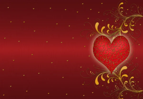 Heart on the red background — Stock Photo, Image