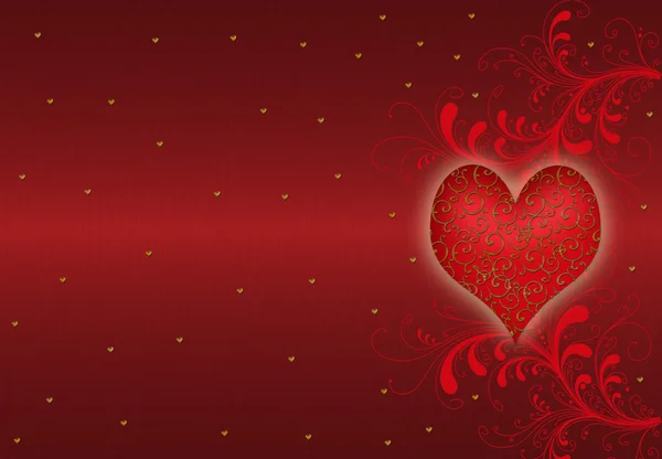Heart on the red background — Stock Photo, Image