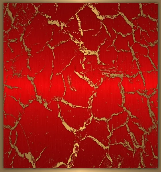 Crack modelo de ouro no vermelho — Fotografia de Stock