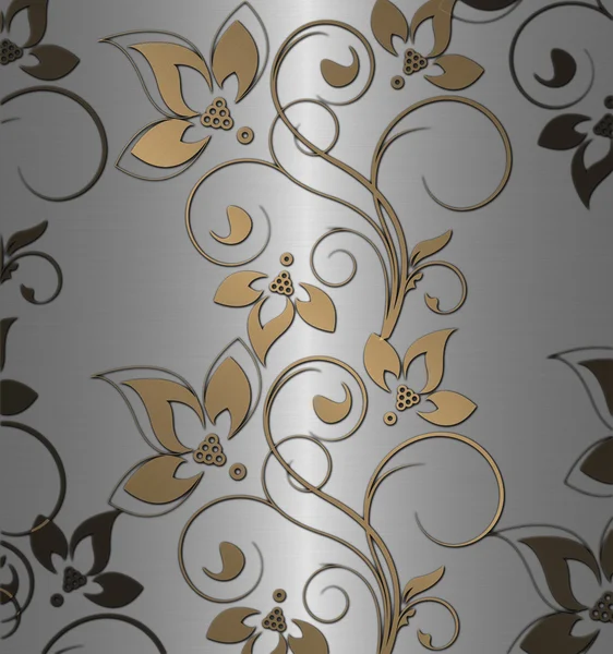 Silver with gold vintage background — Stock Photo, Image