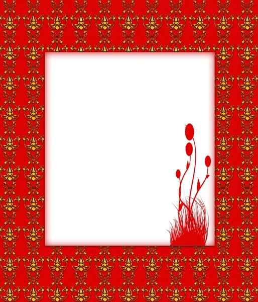 Bandiera floreale rossa — Foto Stock