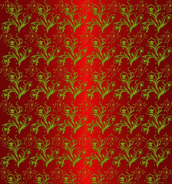 Yeşil kırmızı vintage üzerinde çiçek — Stok fotoğraf