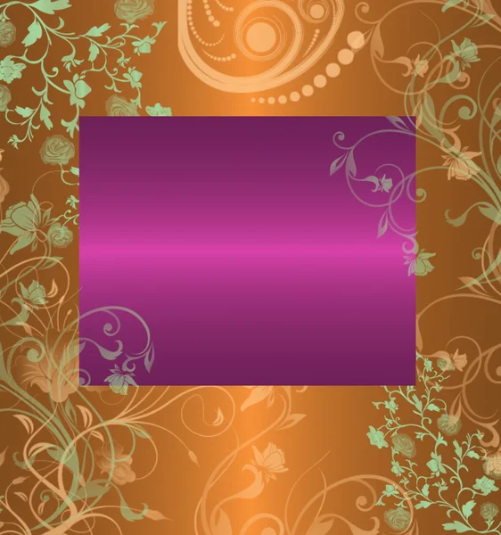 Ročník lila s oranžové květinové pozadí — Stock fotografie