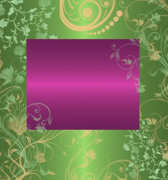 Verde con plantilla vintage lila — Foto de Stock