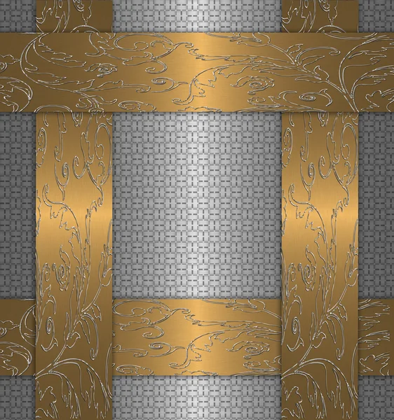 stock image Gold with silver background
